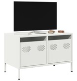 VidaXL Tv-meubel 68x39x43,5 cm koudgewalst staal wit