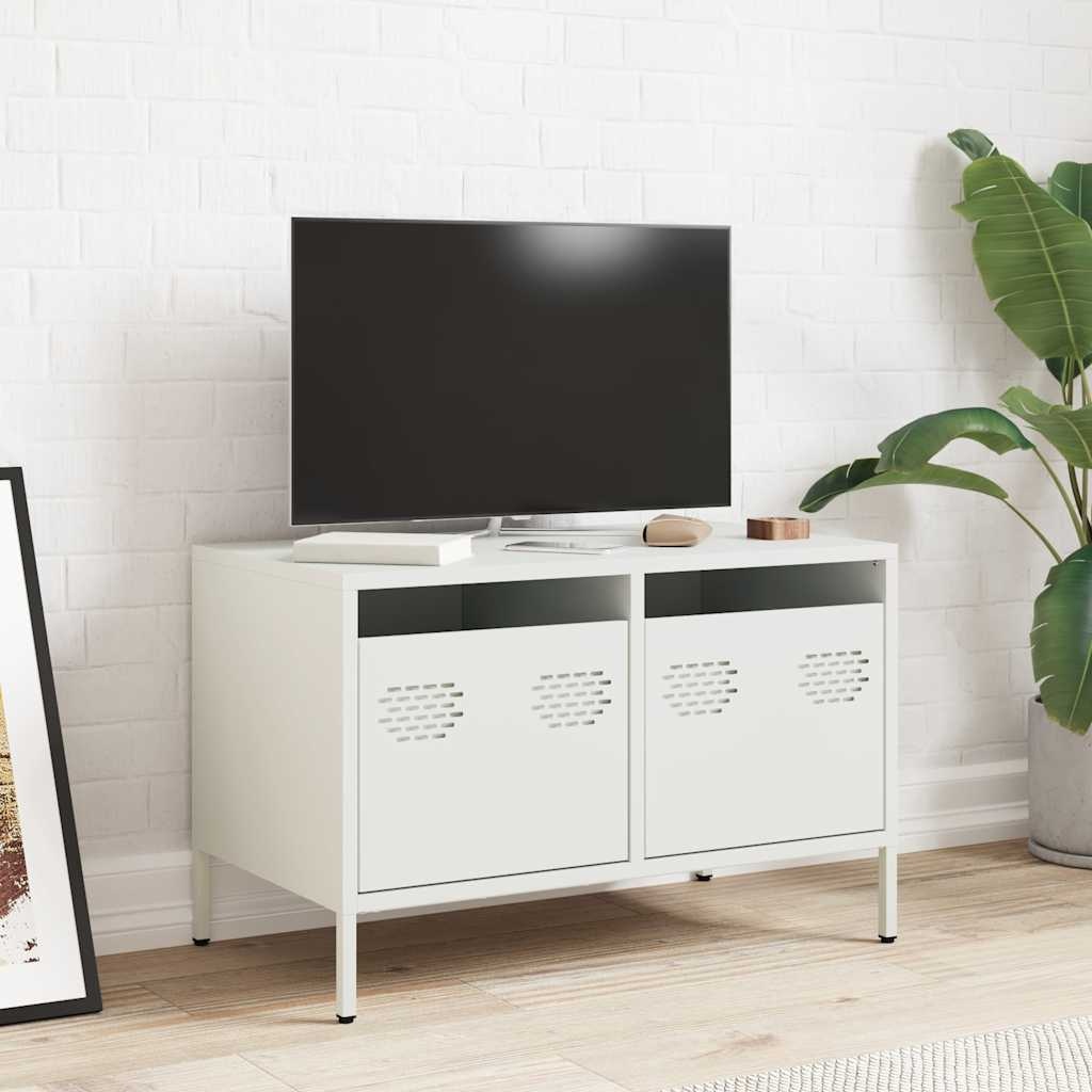 VidaXL Tv-meubel 68x39x43,5 cm koudgewalst staal wit