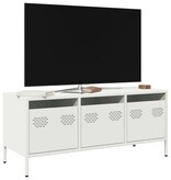 VidaXL Tv-meubel 101,5x39x43,5 cm koudgewalst staal wit