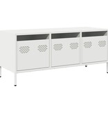 VidaXL Tv-meubel 101,5x39x43,5 cm koudgewalst staal wit