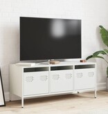 VidaXL Tv-meubel 101,5x39x43,5 cm koudgewalst staal wit