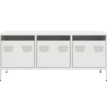 VidaXL Tv-meubel 101,5x39x43,5 cm koudgewalst staal wit