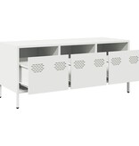 VidaXL Tv-meubel 101,5x39x43,5 cm koudgewalst staal wit