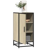 VidaXL Dressoir 35,5x35x76 cm bewerkt hout en metaal sonoma eikenkleur