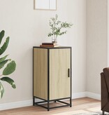 VidaXL Dressoir 35,5x35x76 cm bewerkt hout en metaal sonoma eikenkleur