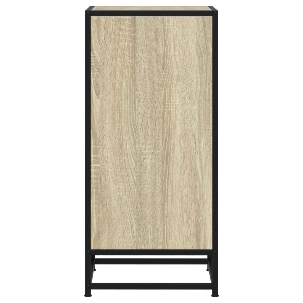 VidaXL Dressoir 35,5x35x76 cm bewerkt hout en metaal sonoma eikenkleur