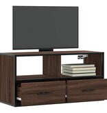 VidaXL Tv-meubel 80x31x39,5 cm bewerkt hout metaal bruin eikenkleurig