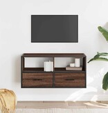 VidaXL Tv-meubel 80x31x39,5 cm bewerkt hout metaal bruin eikenkleurig