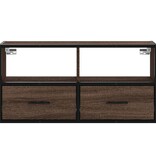 VidaXL Tv-meubel 80x31x39,5 cm bewerkt hout metaal bruin eikenkleurig