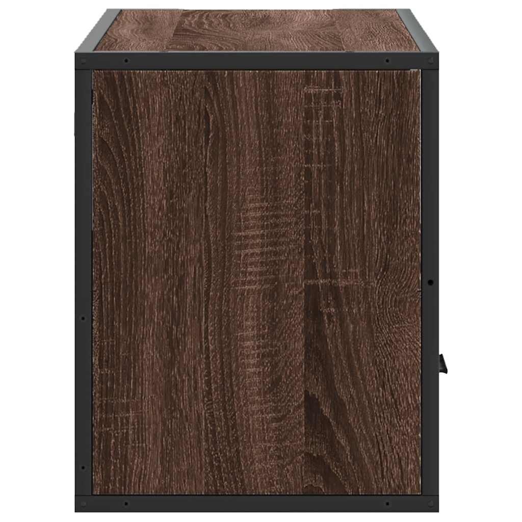 VidaXL Tv-meubel 80x31x39,5 cm bewerkt hout metaal bruin eikenkleurig