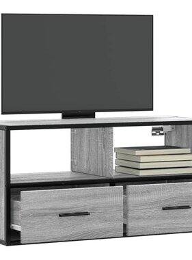 VidaXL Tv-meubel 80x31x39,5 cm bewerkt hout metaal grijs sonoma eiken