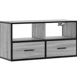 VidaXL Tv-meubel 80x31x39,5 cm bewerkt hout metaal grijs sonoma eiken