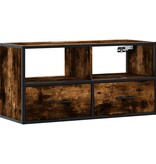 VidaXL Tv-meubel 80x31x39,5cm bewerkt hout metaal gerookt eikenkleurig