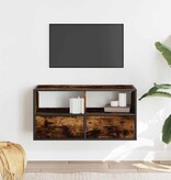 VidaXL Tv-meubel 80x31x39,5cm bewerkt hout metaal gerookt eikenkleurig