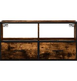 VidaXL Tv-meubel 80x31x39,5cm bewerkt hout metaal gerookt eikenkleurig