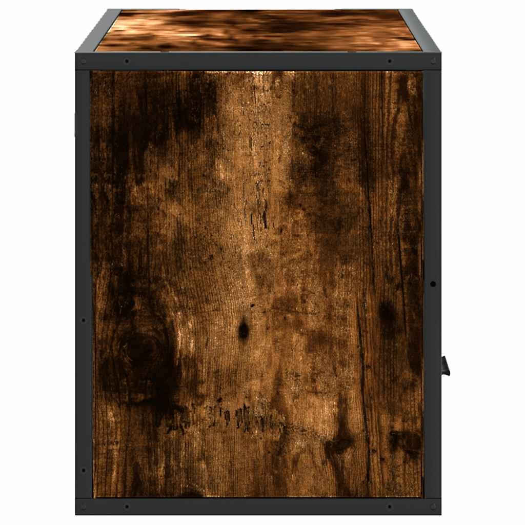 VidaXL Tv-meubel 80x31x39,5cm bewerkt hout metaal gerookt eikenkleurig