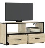 VidaXL Tv-meubel 80x31x39,5 cm bewerkt hout metaal sonoma eikenkleurig
