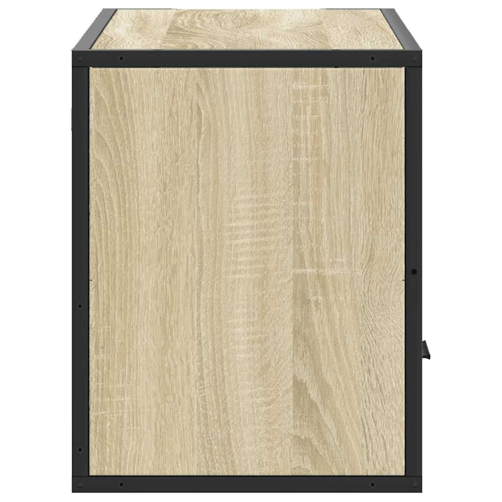 VidaXL Tv-meubel 80x31x39,5 cm bewerkt hout metaal sonoma eikenkleurig