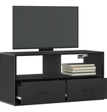 VidaXL Tv-meubel 80x31x39,5 cm bewerkt hout en metaal zwart