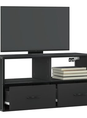VidaXL Tv-meubel 80x31x39,5 cm bewerkt hout en metaal zwart