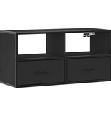 VidaXL Tv-meubel 80x31x39,5 cm bewerkt hout en metaal zwart