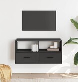 VidaXL Tv-meubel 80x31x39,5 cm bewerkt hout en metaal zwart