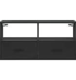VidaXL Tv-meubel 80x31x39,5 cm bewerkt hout en metaal zwart