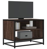 VidaXL Tv-meubel 61x40x46 cm bewerkt hout metaal bruin eikenkleur