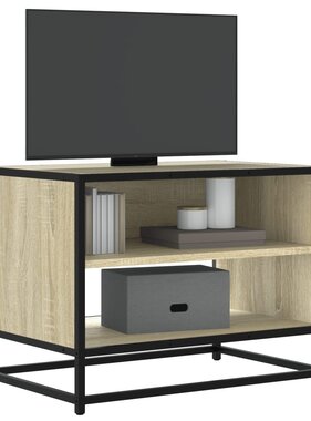 VidaXL Tv-meubel 61x40x46 cm bewerkt hout metaal sonoma eikenkleurig