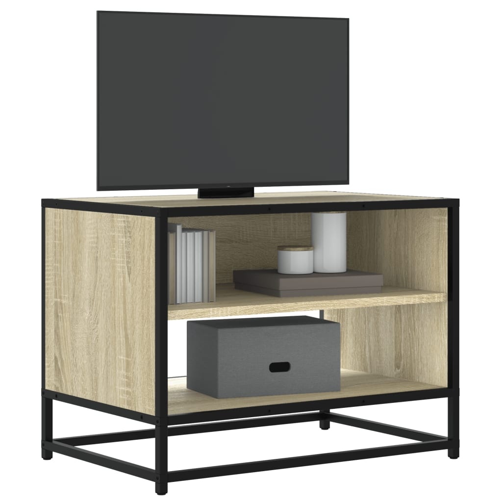 VidaXL Tv-meubel 61x40x46 cm bewerkt hout metaal sonoma eikenkleurig
