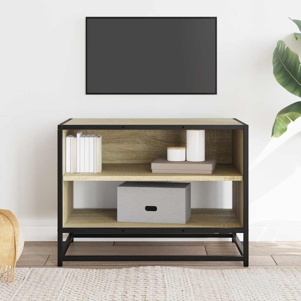 VidaXL Tv-meubel 61x40x46 cm bewerkt hout metaal sonoma eikenkleurig
