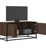 VidaXL Tv-meubel 80x34,5x40 cm bewerkt hout metaal bruin eikenkleur