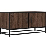 VidaXL Tv-meubel 80x34,5x40 cm bewerkt hout metaal bruin eikenkleur