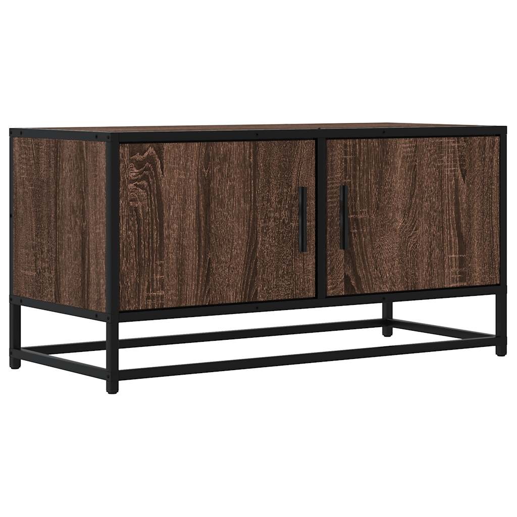 VidaXL Tv-meubel 80x34,5x40 cm bewerkt hout metaal bruin eikenkleur
