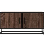 VidaXL Tv-meubel 80x34,5x40 cm bewerkt hout metaal bruin eikenkleur