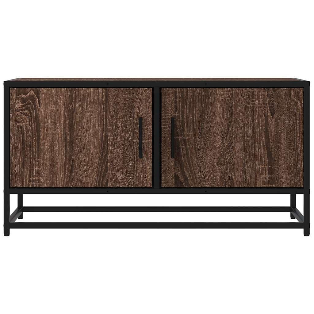 VidaXL Tv-meubel 80x34,5x40 cm bewerkt hout metaal bruin eikenkleur