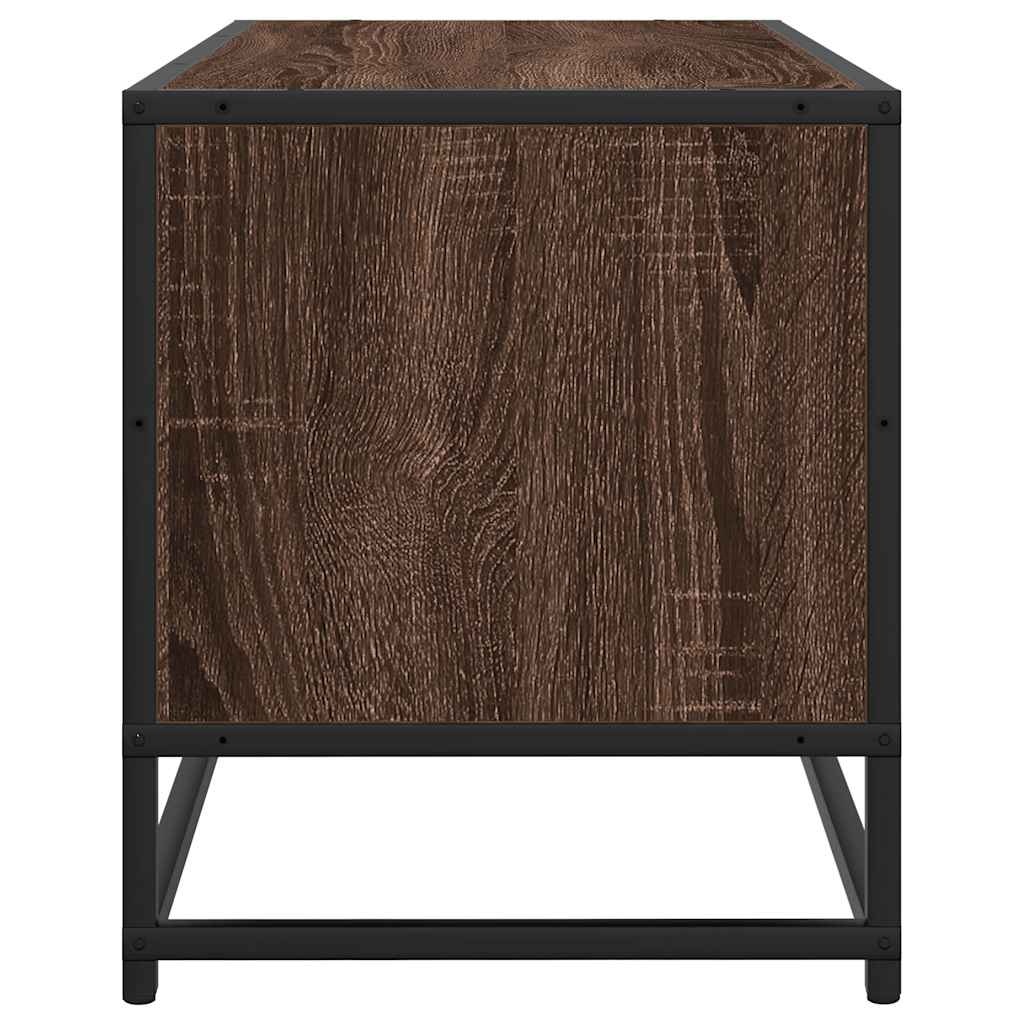 VidaXL Tv-meubel 80x34,5x40 cm bewerkt hout metaal bruin eikenkleur