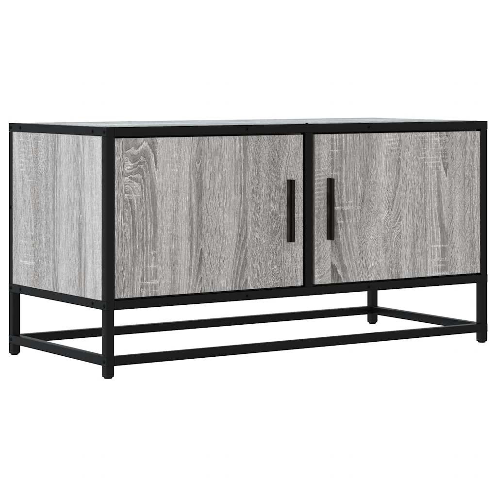 VidaXL Tv-meubel 80x34,5x40 cm bewerkt hout metaal grijs sonoma eiken