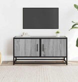 VidaXL Tv-meubel 80x34,5x40 cm bewerkt hout metaal grijs sonoma eiken