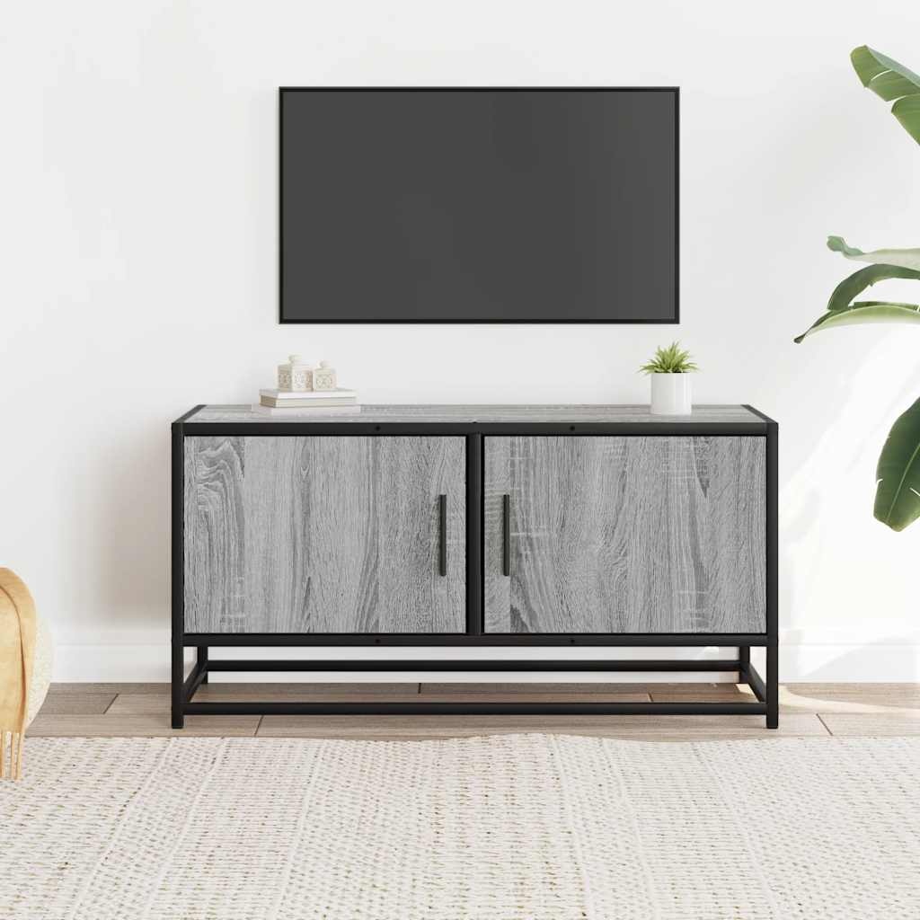 VidaXL Tv-meubel 80x34,5x40 cm bewerkt hout metaal grijs sonoma eiken