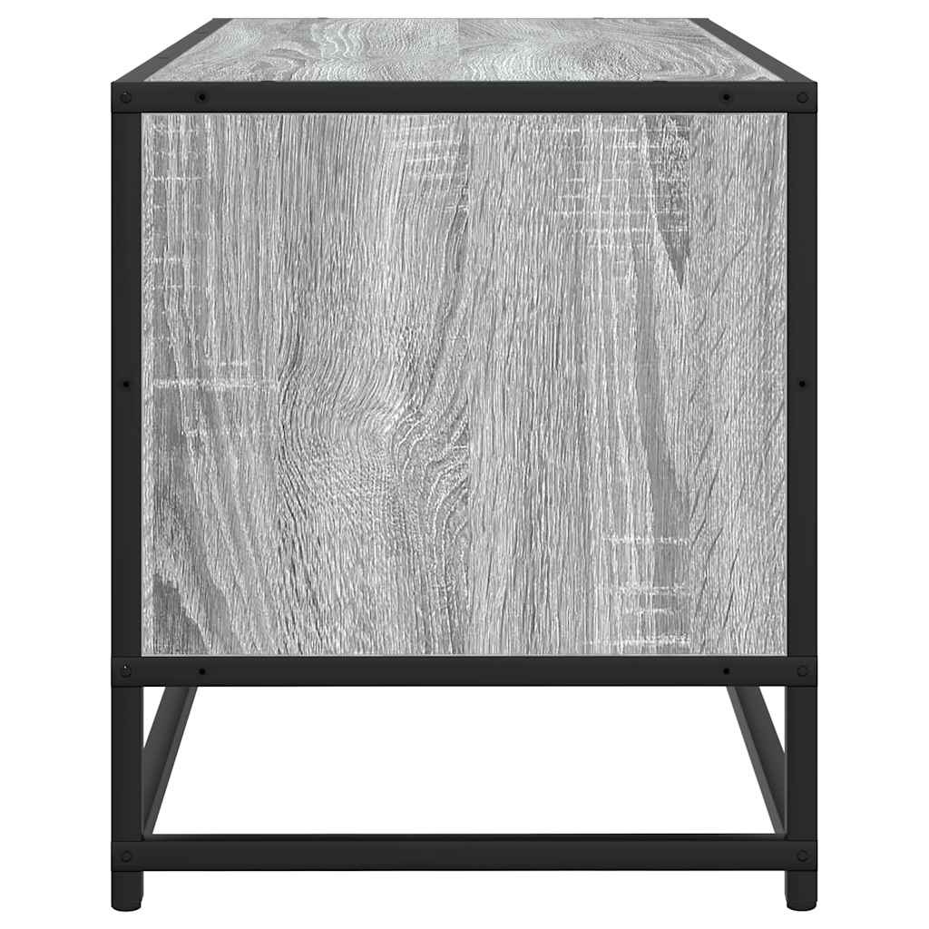 VidaXL Tv-meubel 80x34,5x40 cm bewerkt hout metaal grijs sonoma eiken