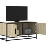 VidaXL Tv-meubel 80x34,5x40 cm bewerkt hout metaal sonoma eikenkleurig