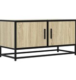 VidaXL Tv-meubel 80x34,5x40 cm bewerkt hout metaal sonoma eikenkleurig