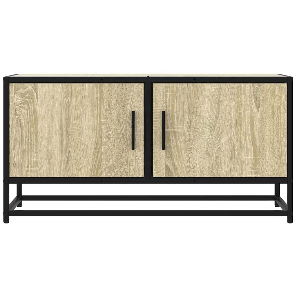 VidaXL Tv-meubel 80x34,5x40 cm bewerkt hout metaal sonoma eikenkleurig