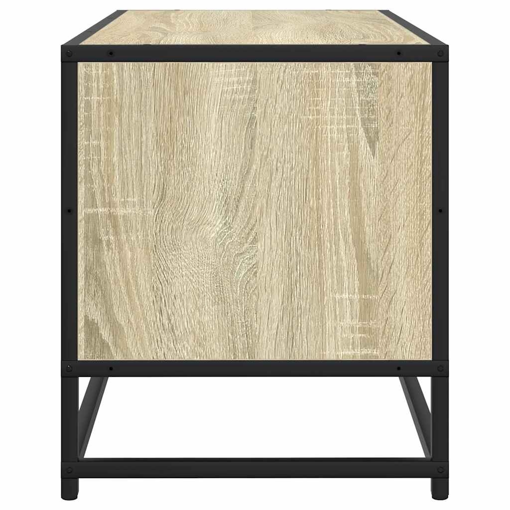 VidaXL Tv-meubel 80x34,5x40 cm bewerkt hout metaal sonoma eikenkleurig