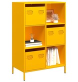 VidaXL Hoge kast 68x39x103,5 cm staal mosterdgeel