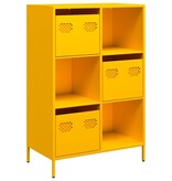 VidaXL Hoge kast 68x39x103,5 cm staal mosterdgeel