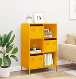 VidaXL Hoge kast 68x39x103,5 cm staal mosterdgeel