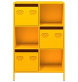 VidaXL Hoge kast 68x39x103,5 cm staal mosterdgeel