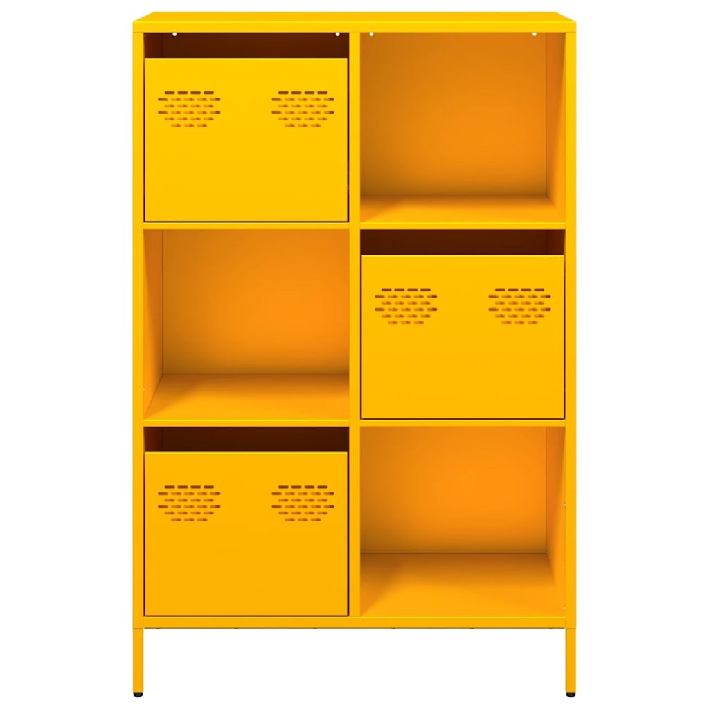 VidaXL Hoge kast 68x39x103,5 cm staal mosterdgeel